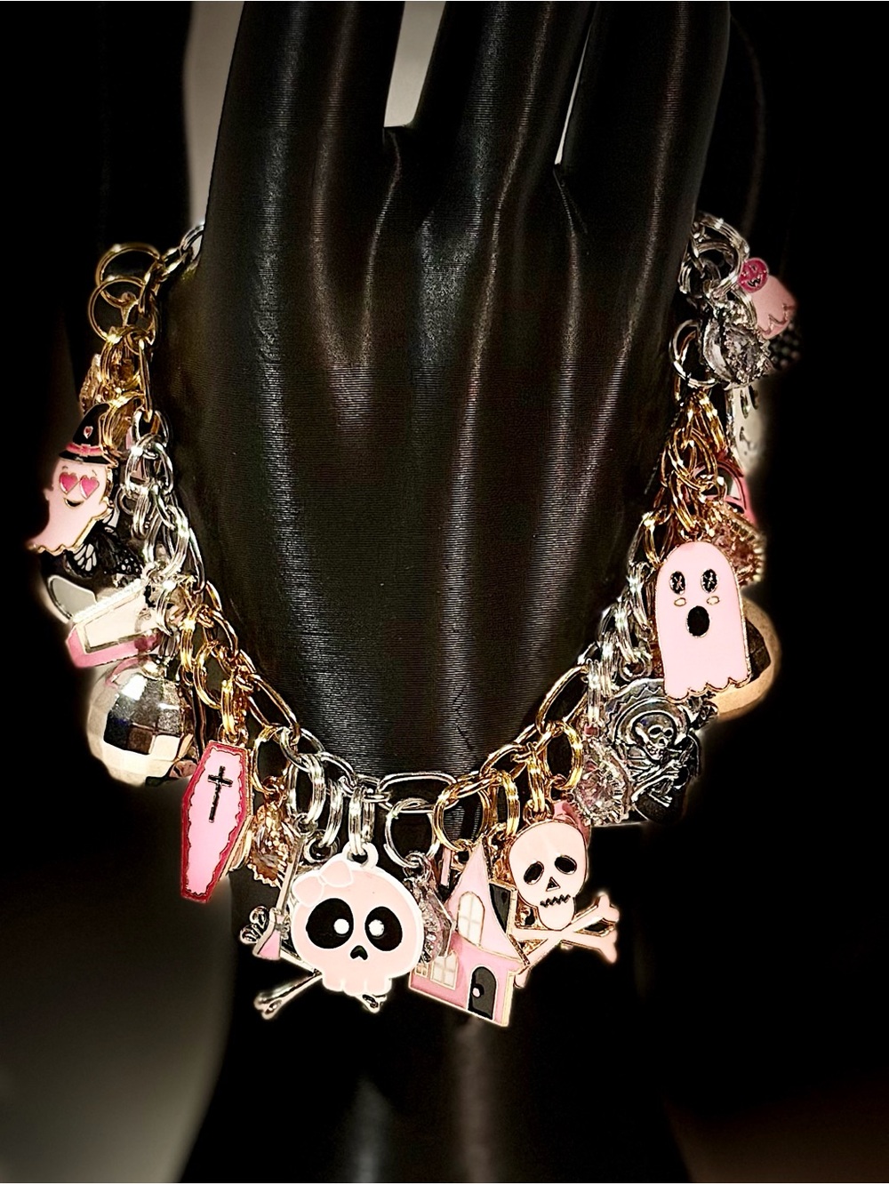 Pink Halloween Charm Bracelet - Women Jewelry